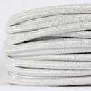 Textilkabel Stoffkabel weiß metallic 3-adrig 3x0,75...