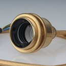 Textilkabel Gold mit E27 Vintage Lampenfassung Messing mit 2 Schraubringe 1-5m