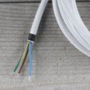 Textilkabel Weiß 3-adrig mit Fußschalter und Schutzkontakt-Stecker Anschlussleitung 2-5m