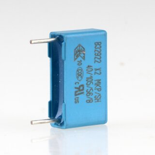 0.022uF 305V X2 Entstörkondensator 18x10.5mm Rastermaß 15mm blau