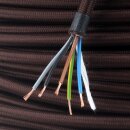 Textilkabel braun 5-adrig 5x0,5mm² Steuerleitung PVC-Schlauchleitung
