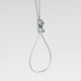 Stahlseil-Halter Drahtseilhalter Lüsterklemmeneinsatz mit Schrauben 5x10mm vernickelt