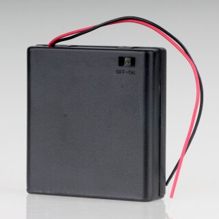 Batteriehalter Akkuhalter für 4x Mignonzelle (AA) Gehäuse mit Kabel und Schalter