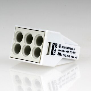 773-496 Wago Verbindungsklemme 6-polig für NYM-J Kabel zum Stecken max. 2.5mm²