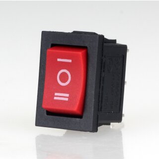 Einbau-Wippschalter rot 1-polig EIN/AUS/EIN 19x12mm 250V/6A passend für Artemide Tizio 35/50