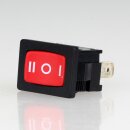 Einbau-Wippschalter Ein/Aus/Ein rot-schwarz 1-polig 15x21mm 250V/10A für Artemide Tizio 35/50