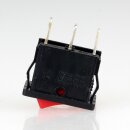 Einbau-Wippschalter Ein/Aus/Ein rot-schwarz 1-polig 15x21mm 250V/10A für Artemide Tizio 35/50