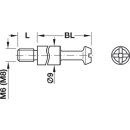 Häfele Verbindungsbolzen 9x38mm Maxifix S35 mit Gewinde M8 Stahl verzinkt