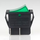 Einbau-Wippschalter grün beleuchtet 2-polig EIN/AUS 30x22mm 250V/16A