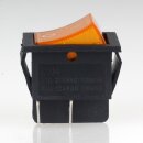 Einbau-Wippschalter gelb beleuchtet 2-polig EIN/AUS 30x22mm 250V/16A