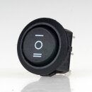 Einbau-Wippschalter schwarz 1-polig EIN/AUS/EIN 250V/6A rund Einbaumaß 19mm unbeleuchtet