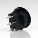 Einbau-Wippschalter schwarz 1-polig EIN/AUS/EIN 250V/6A rund Einbaumaß 19mm unbeleuchtet