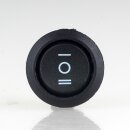 Einbau-Wippschalter schwarz 1-polig EIN/AUS/EIN 250V/6A rund Einbaumaß 19mm unbeleuchtet