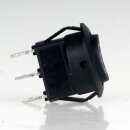 Einbau-Wippschalter schwarz 1-polig EIN/AUS/EIN 250V/6A rund Einbaumaß 19mm unbeleuchtet