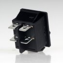 Wippschalter schwarz 2-polig EIN/AUS 30x22 mm 250V/16A unbeleuchtet mit PVC-Schutzkappe