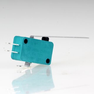 Mikroschalter 1-polig 10A/250V AC grün mit langem Hebel 51 mm lang