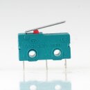 Mikroschalter 1-polig 5A/250V AC grün mit geradem Hebel 16 mm lang