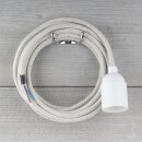 Textilkabel Kiesel mit E27 Lampenfassung Glattmantel...