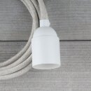 Textilkabel Kiesel mit E27 Lampenfassung Glattmantel...