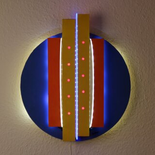 LED-Lichtplastik Motiv die Brücke aus Acrylglas und Holz 400×400×150mm Künstler Rainer Schubert