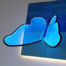 LED-Lichtplastik Motiv Schmetterling aus Acrylglas und Holz 750×750×300mm Künstler Rainer Schubert