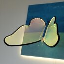 LED-Lichtplastik Motiv Schmetterling aus Acrylglas und Holz 750×750×300mm Künstler Rainer Schubert