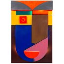 LED-Lichtplastik Motiv Das Gesicht aus Acrylglas und Holz 1350×900×75 mm Künstler Rainer Schubert