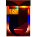 LED-Lichtplastik Motiv Das Gesicht aus Acrylglas und Holz 1350×900×75 mm Künstler Rainer Schubert