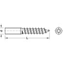 M8 Stockschraube Länge 50mm Stahl verzinkt gewalztes Gewinde mit Innenstern-Antrieb