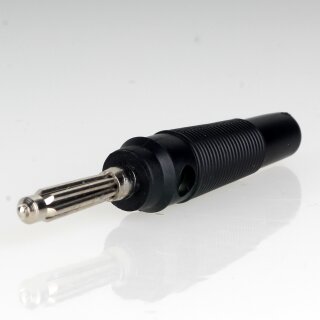 Bananenstecker Büschelstecker schwarz mit Schraubklemme und 4mm Querloch trittfest