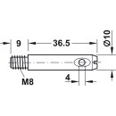 Häfele Verbindungsbolzen, Stablofix, Stahl, verzinkt, für Bohrloch-Ø 7,5 mm 262.88.954
