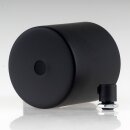 Lampen Deckenbaldachin 62x63mm Zylinderform Metall schwarz mit Zugentlastung Kunststoff