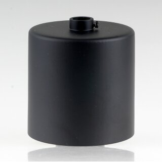 Lampen Deckenbaldachin 62x63mm Zylinderform Metall schwarz mit Stellring für 10 mm Pendelrohr