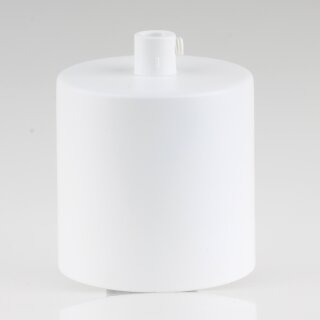 Lampen Deckenbaldachin 62x63 Zylinderform Metall weiß mit Zugentlastung Kunststoff weiß