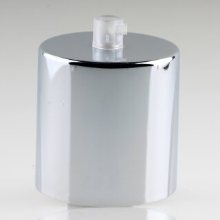 Lampen Deckenbaldachin 62x63mm Zylinderform Metall verchromt mit Zugentlastung Kunststoff transparent