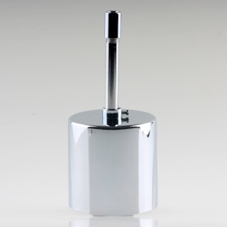 Lampen Deckenbaldachin 62x63mm Zylinderform Metall verchromt mit Pendelrohr und Zugentlastung Metall