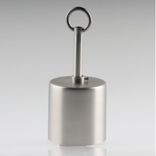 Lampen Deckenbaldachin 62x63mm Zylinderform Metall Edelstahloptik mit Pendelrohr für Kettenaufhängung