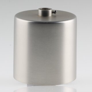 Lampen Deckenbaldachin 62x63mm Zylinderform Metall Edelstahloptik mit Stellring für 10 mm Pendelrohr
