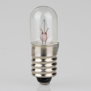 E10 Sockel 6V (DC) 1W 0,18A Röhren Glühlampe 28x10mm