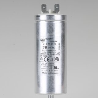 25uF 475V Betriebskondensator Motorkondensator mit 6,3 mm Flachstecker Ducati 416252229