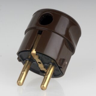 Kopp Schutzkontakt Winkelstecker Braun 16A 230V für Kabel bis 3x1,5 mm² 1785.0600.1