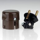 Kopp Schutzkontakt Winkelstecker Braun 16A 230V für Kabel bis 3x1,5 mm² 1785.0600.1