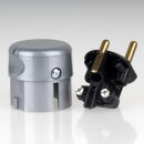 Kopp Schutzkontakt Winkelstecker Silber 16A 230V für Kabel bis 3x1,5 mm² 1785.2000.9