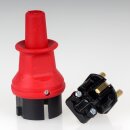 Kopp Schutzkontakt-Stecker mit Knickschutz IP44 Rot Bruchfest 16A 250V 1730.1200.4