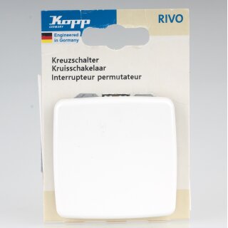 Kopp Rivo Kreuzschalter Weiß ähnlich RAL 9010 IP20 10A 250V Unterputz 5857.1708.7