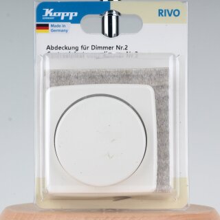 Kopp Rivo Dimmer-Abdeckung Nr. 2 Weiß IP20 für Druck-Wechseldimmer 3352.1718.4