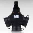 PCE 3-fach Schutzkontakt-Kupplung Schwarz 16A 250V 3500W IP44 mit Klappdeckel Typ 253