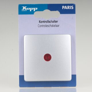 Kopp Paris Kontrollschalter Silber beleuchtet 10A 250VAC IP20 Unterputz 6516.6008.0