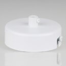1-Loch Lampen-Baldachin Metall 80x25mm weiß mit Zugentlastung Kunststoff für 1 Lampenpendel