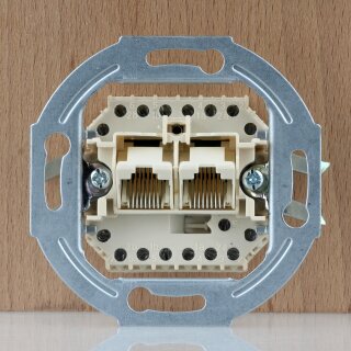 Kopp Universal UAE-Anschlussdose 2-fach 8-polig RJ11/RJ12/RJ45 ISDN-fähig UP 1162.0018.1